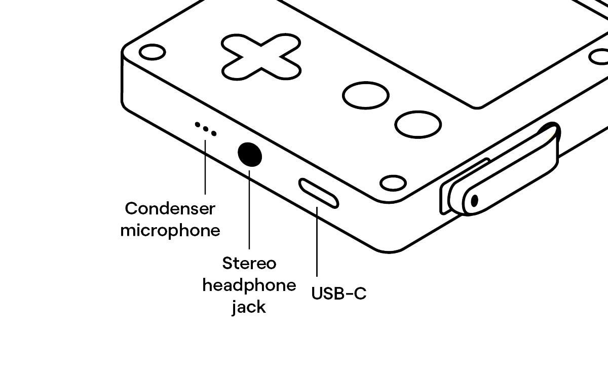Image of ports on the bottom of the Playdate unit.