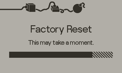 Factory Reset animation